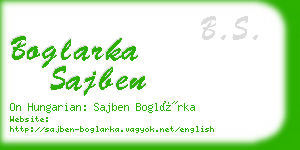 boglarka sajben business card